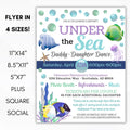Underwater theme dance party invitation